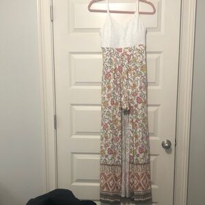 Vibrant Floral Patterned Jumpsuit Dress